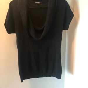 EXPRESS Cowel-Neck Black Short Sleeve S Sweater